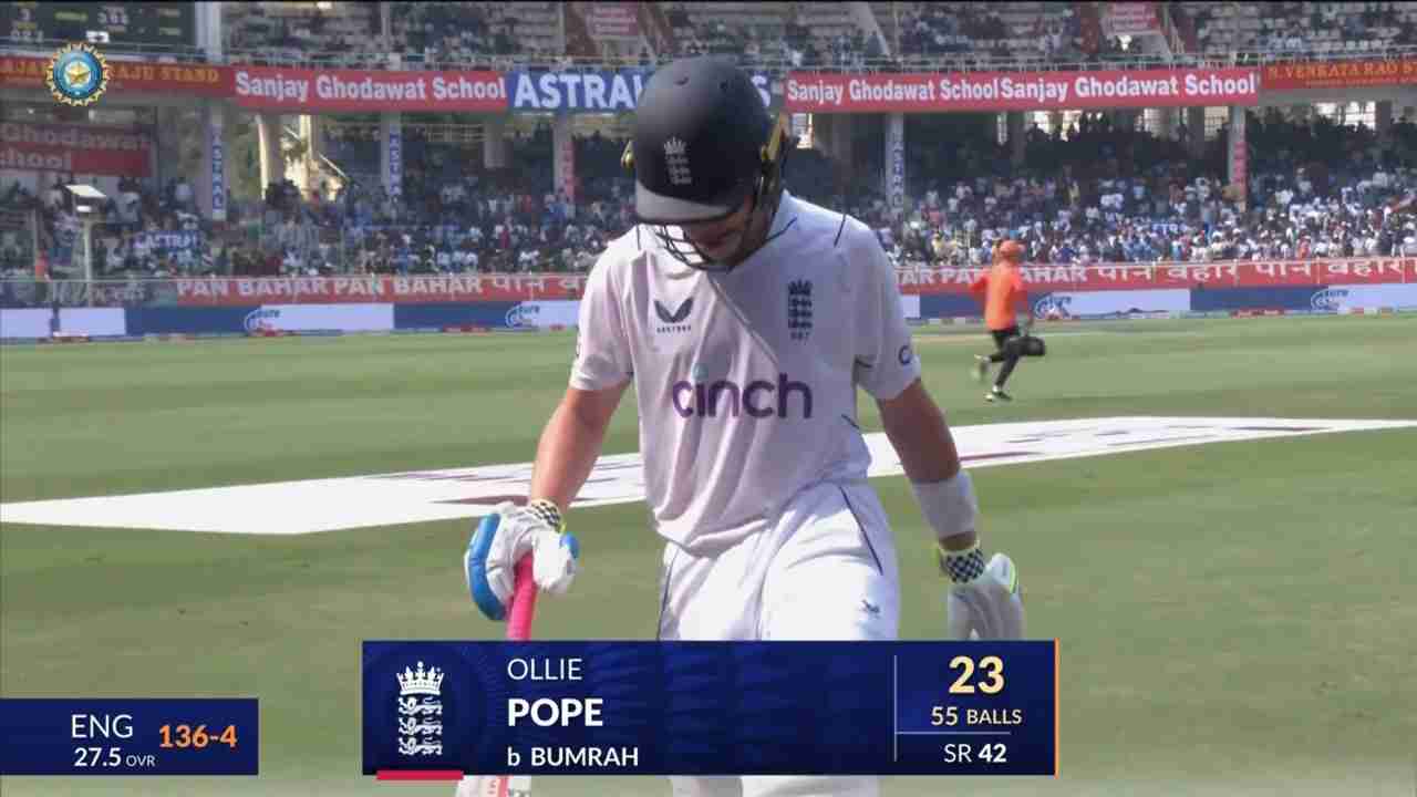 IND vs ENG 2024, 2ND Test Ollie Pope Wicket